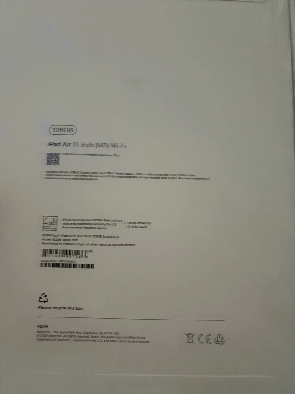 Apple iPad Air 11-inch (M3) 128GB - White Box with Green Accents